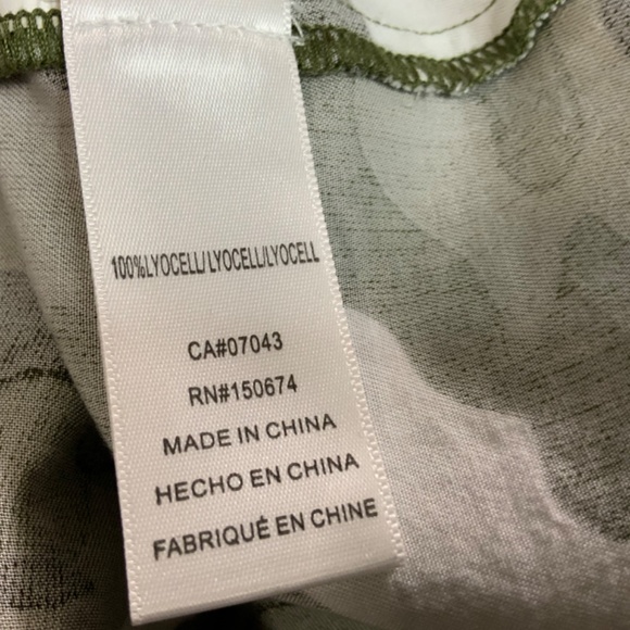 ANTHROPOLOGIE STANDARD GRACE Popover Camo Mini Dress / Tunic Roll Tab Sleeves XL - Picture 8 of 9